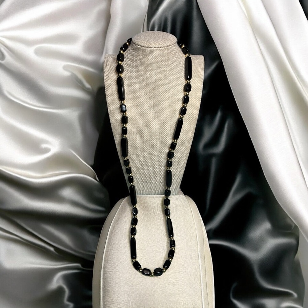 Trifari Elegant Black and Gold Necklace